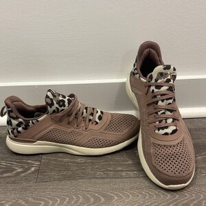 APL Women’s Sneakers in Brown with Cream Leopard Accent
